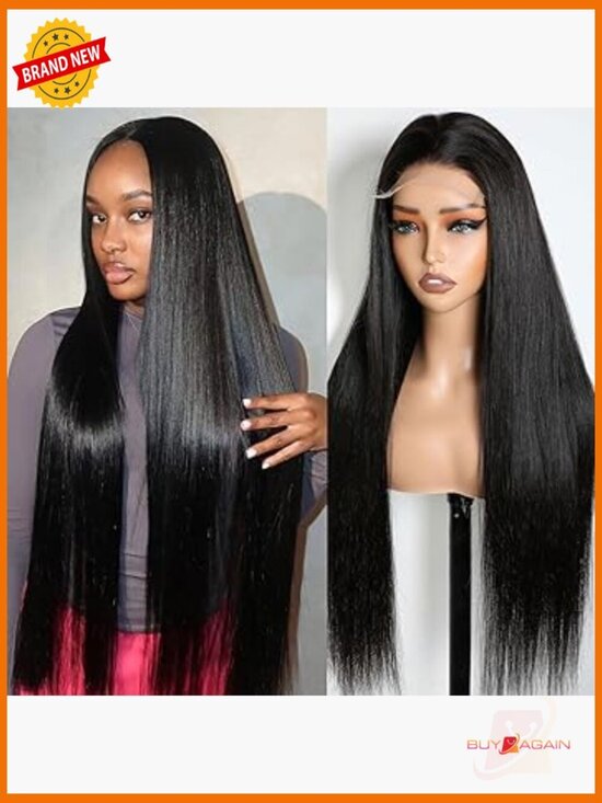 Human Hair Wig 5x5 Closure Straight Lace Front Glueless 26 Inch 180 Density main image 4